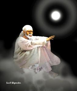 A Sai Baba painting by Sunil  Shegaonkar